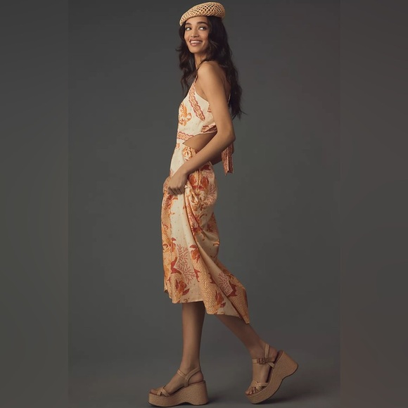 Farm Rio x Anthropologie Printed Halter Maxi Dress Size Large NWT - Picture 4 of 12